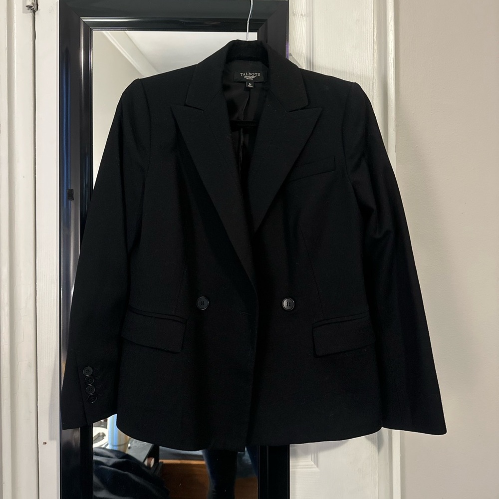 Talbots Classic Black Wool Blazer